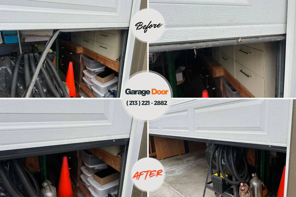Before and after: garage door repair Gilbert Creek, WV